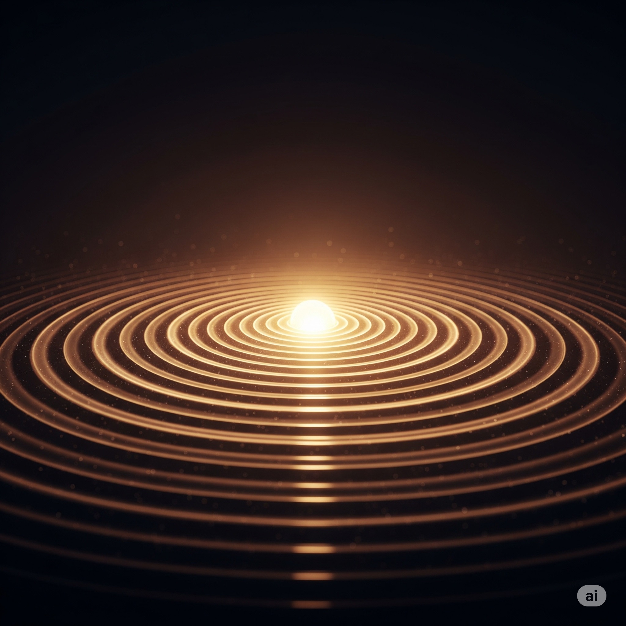 A subtle, rhythmic thrum emanates from a glowing core, representing the isochronic hum.